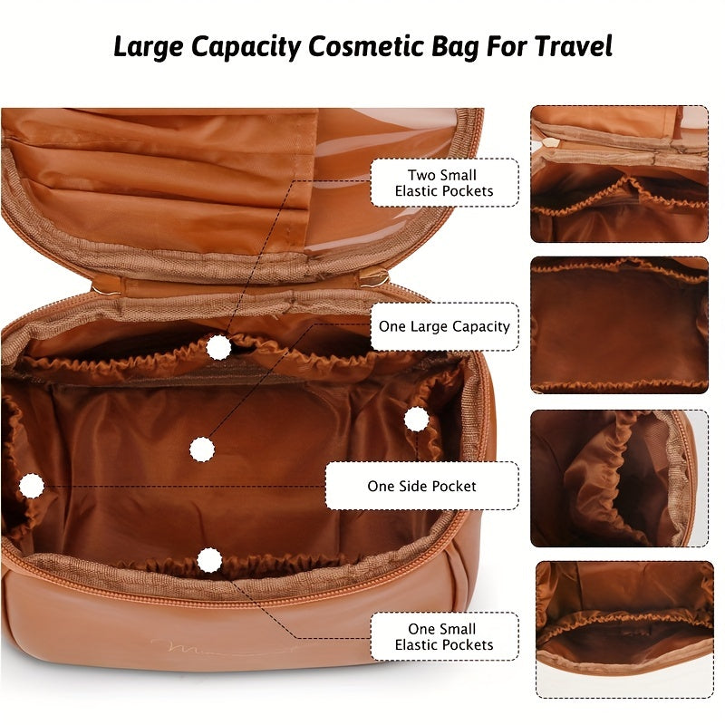 Women's Zipper Makeup Bag, Travel Storage Organizer, Toiletry Wash Bag, Simple Portable Bag
