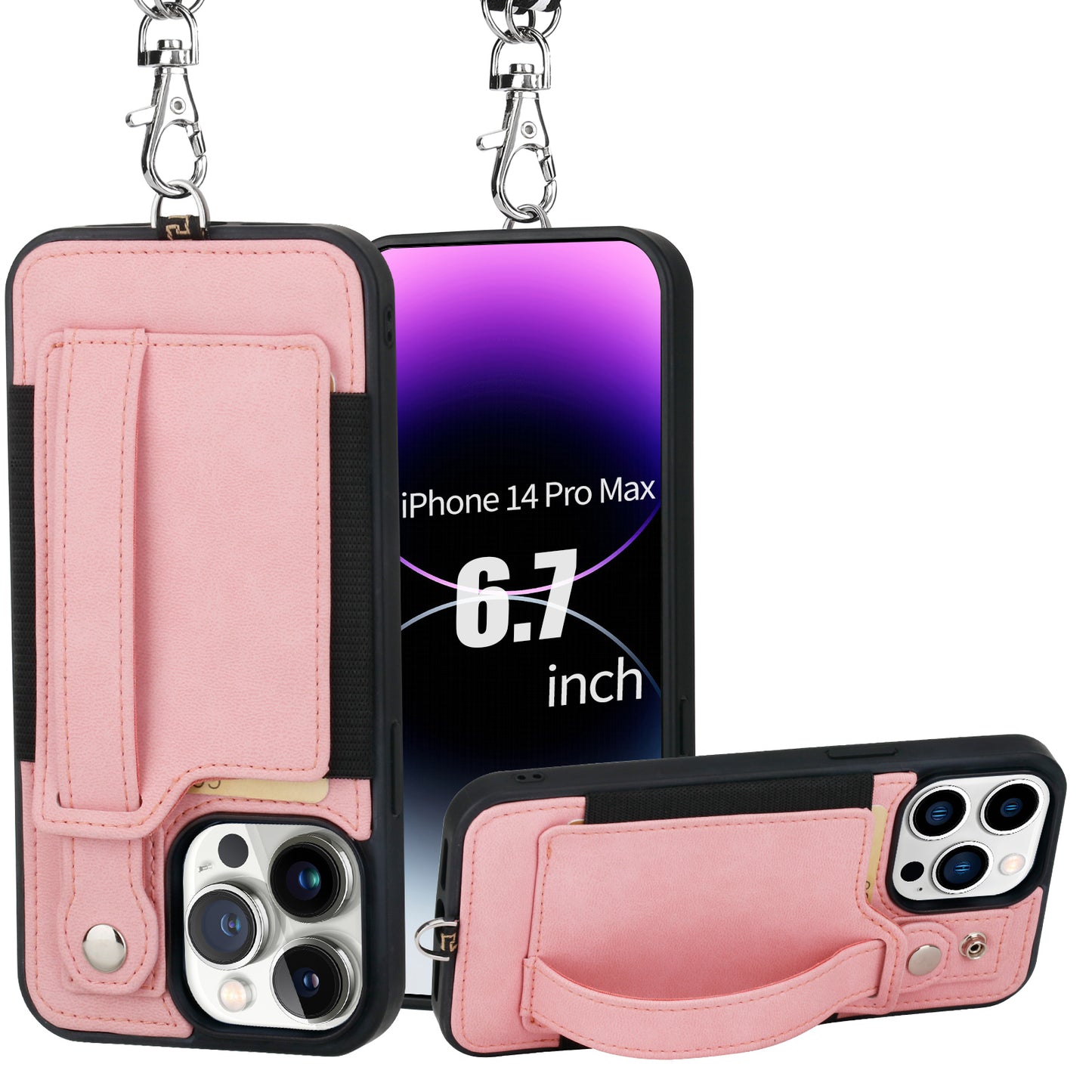 TOOVREN for iPhone 14 Pro Max Wallet Case iPhone 14 Pro Max Case with Card Holder Phone Lanyard PU Leather iPhone 14 Pro Max Case with Stand iPhone 14 Pro Max Case for Women & Men