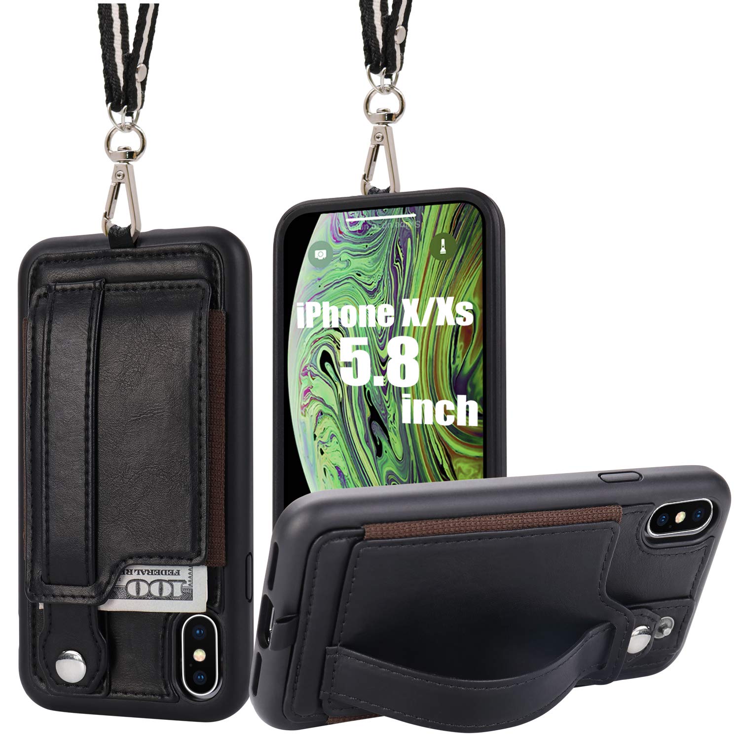 CASEONJAN Cover per iPhone XS Max, Pelle PU Custodia a portafoglio con scomparti per Slot Schede, Antiurto Flip Caso Cover per iPhone XS Max (Blu CASEONJAN Cover per iPhone XS Max, Pelle PU Custodia a portafoglio con scomparti per Slot Schede, Antiurto Flip Caso Cover per iPhone XS Max (Blu