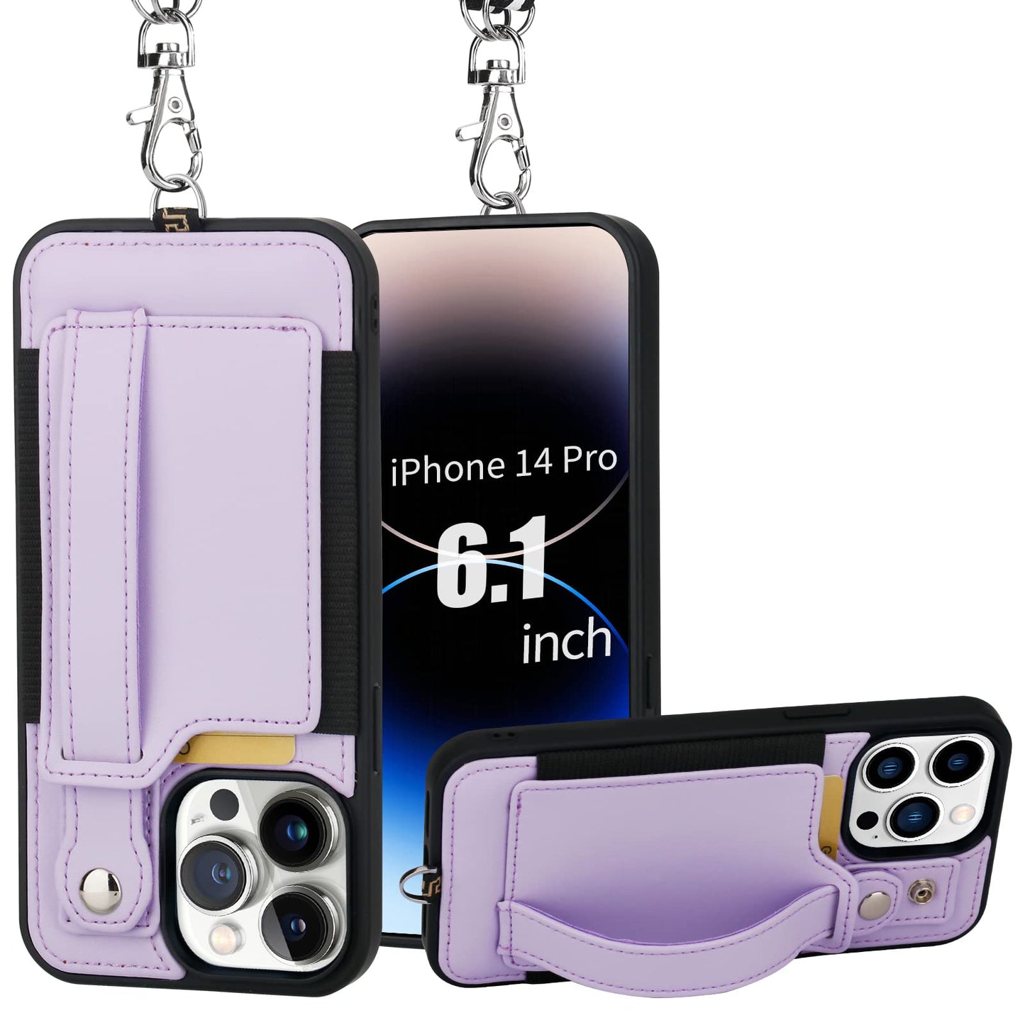 TOOVREN for iPhone 14 Pro Max Wallet Case iPhone 14 Pro Max Case with Card Holder Phone Lanyard PU Leather iPhone 14 Pro Max Case with Stand iPhone 14 Pro Max Case for Women & Men