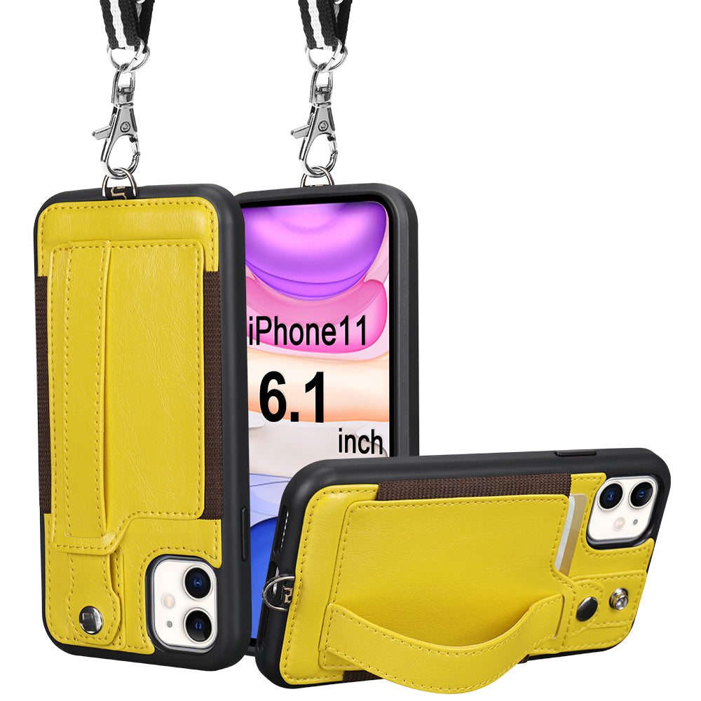 TOOVREN iPhone 11 Pro Max Wallet Case, iPhone 11 Pro Max Case with Card Holder Leather PU 11 Pro Max Case with Stand Adjustable Detachable iPhone Lanyard Strap for iPhone 11 Pro Max