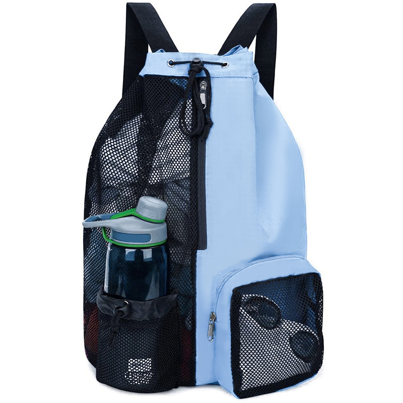 TOOVREN Swim Bag Mesh Drawstring Backpack with Wet Pocket Beach Backpack for Swimming, Gym, and Workout Gear