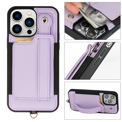 TOOVREN Phone Case Compatible with iPhone 15 Pro Max Lanyard Case for iPhone 15 Plus Pro Max Wallet Case with Card Holder Stand Leather Case Fits iPhone 15 Pro Max Strap Case for Women & Men