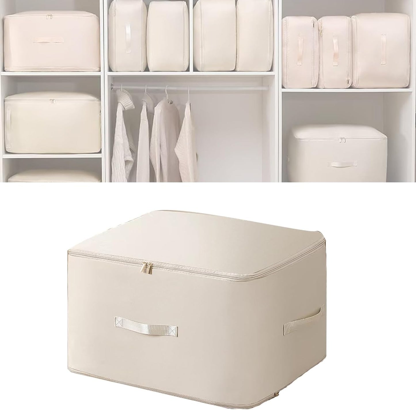 TOOVREN Ultra Space Saving Self Compression Organizer, Heavy Duty Moving Bags, Self Compression Bags for Comforters, Clothes, Blankets, 52 * 42 * 60cm)