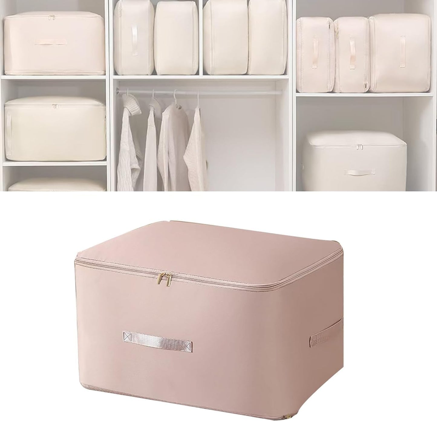 TOOVREN Ultra Space Saving Self Compression Organizer, Heavy Duty Moving Bags, Self Compression Bags for Comforters, Clothes, Blankets, 52 * 42 * 60cm)
