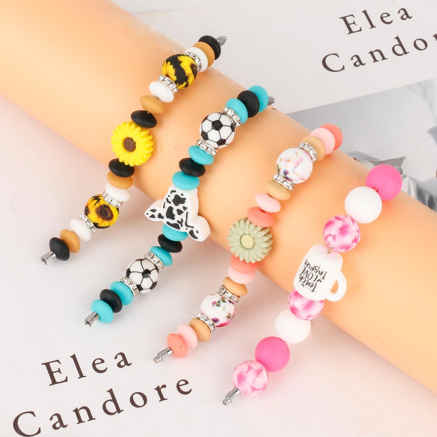 Tumbler Charms for Stanley Cups with Handle, Cup Charms for Stanley Accessories, Personalized Cup Shape and Beads Bracelet Charm for Simple Modern, Keychain Jewelry Accessories for Water Bottle