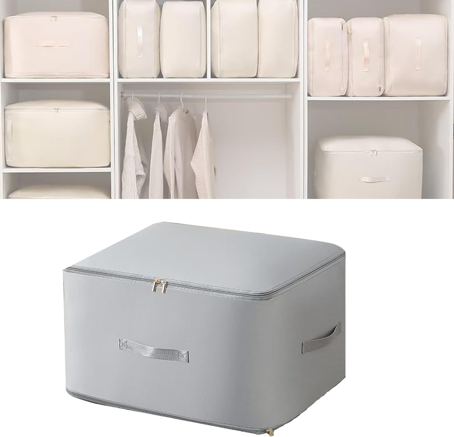 TOOVREN Ultra Space Saving Self Compression Organizer, Heavy Duty Moving Bags, Self Compression Bags for Comforters, Clothes, Blankets, 52 * 42 * 60cm)