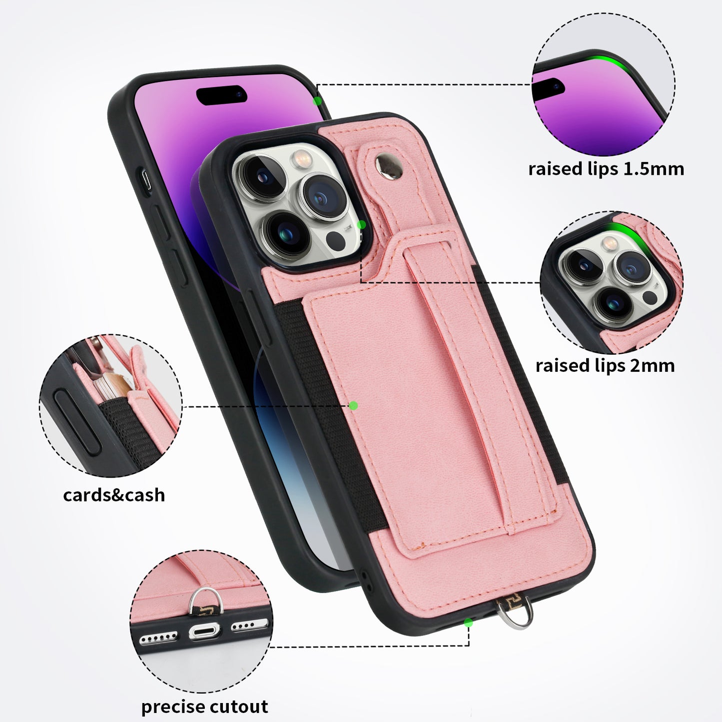 TOOVREN iPhone 11 Pro Max Wallet Case, iPhone 11 Pro Max Case with Card Holder Leather PU 11 Pro Max Case with Stand Adjustable Detachable iPhone Lanyard Strap for iPhone 11 Pro Max