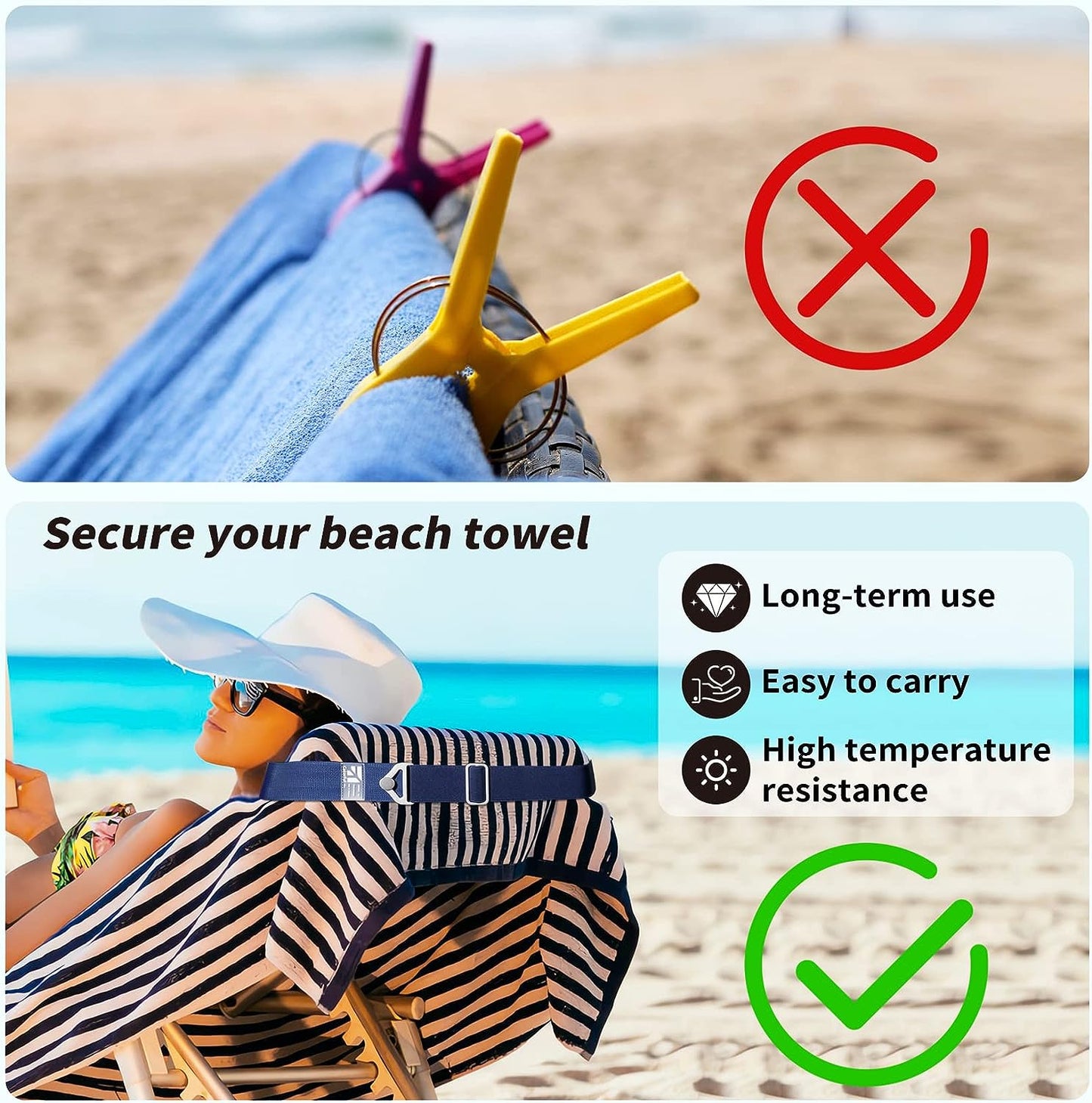 TOOVREN 2-in-1 Travel Belt for Luggage Straps Add a Bag Bungees Luggage Strap Over Handle Suitcases Belt for Carry On Bag Elastic Belt Adjustable Suitcase Strap Airport Travel Accessories Blue
