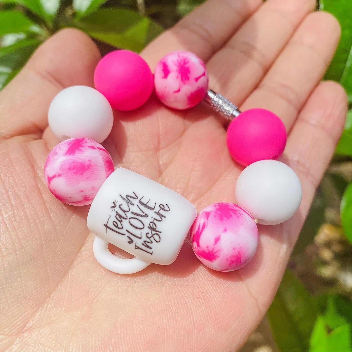 Tumbler Charms for Stanley Cups with Handle, Cup Charms for Stanley Accessories, Personalized Cup Shape and Beads Bracelet Charm for Simple Modern, Keychain Jewelry Accessories for Water Bottle