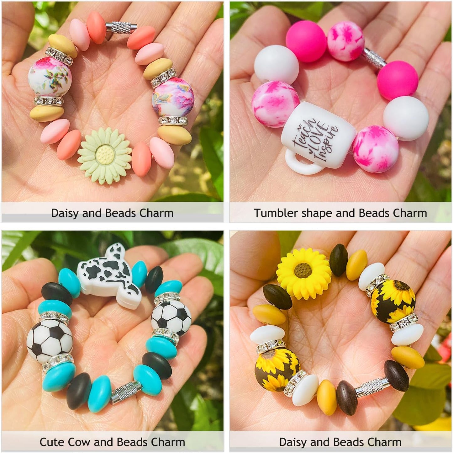 Tumbler Charms for Stanley Cups with Handle, Cup Charms for Stanley Accessories, Personalized Cup Shape and Beads Bracelet Charm for Simple Modern, Keychain Jewelry Accessories for Water Bottle