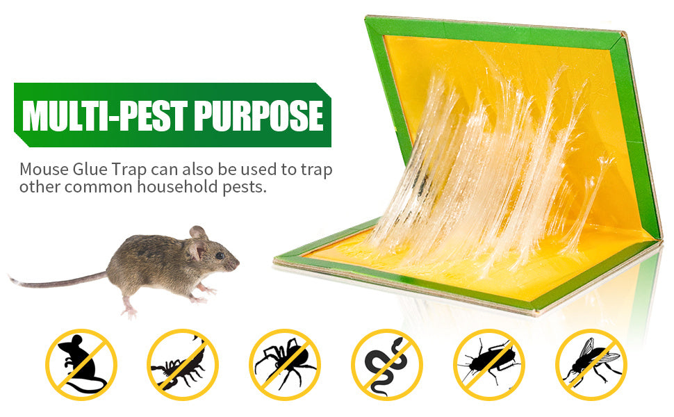 3-Pack Super-Sticky Mouse Glue Traps - Perfect for Rat, Mouse & Snake Control in Your Home or Outdoors