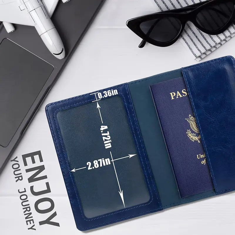 TOOVREN 2 Pack Passport and Vaccine Card Holder Combo Leather Passport Holder with Vaccine Card Slot Passport Cover, Slim Travel Accessories Passport Wallet Travel Wallet Passport Holder Women & Men