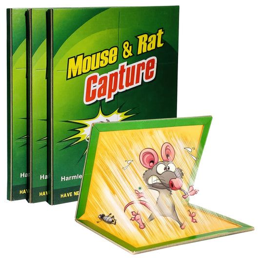 3-Pack Super-Sticky Mouse Glue Traps - Perfect for Rat, Mouse & Snake Control in Your Home or Outdoors