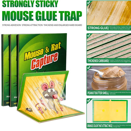 3-Pack Super-Sticky Mouse Glue Traps - Perfect for Rat, Mouse & Snake Control in Your Home or Outdoors
