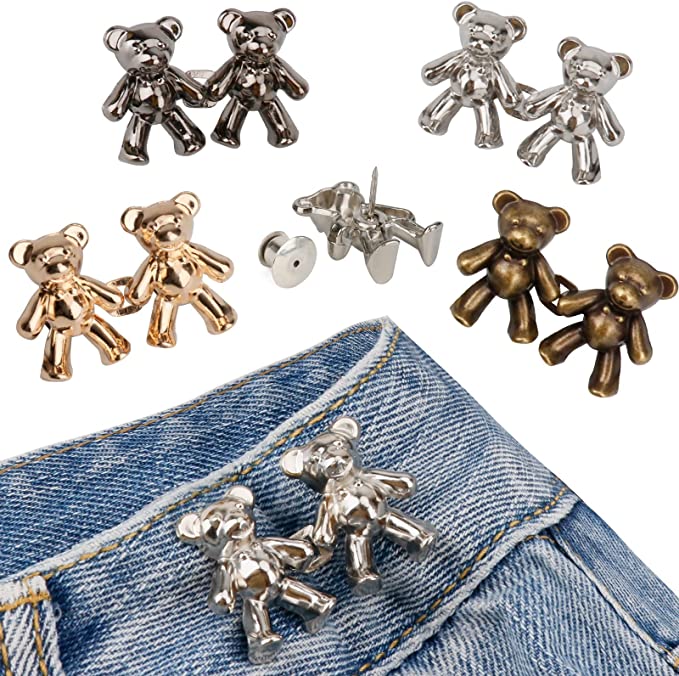 TOOVREN Cute Bear Button Pins for Jeans, No Sew and No Tools Instant P –  toovren
