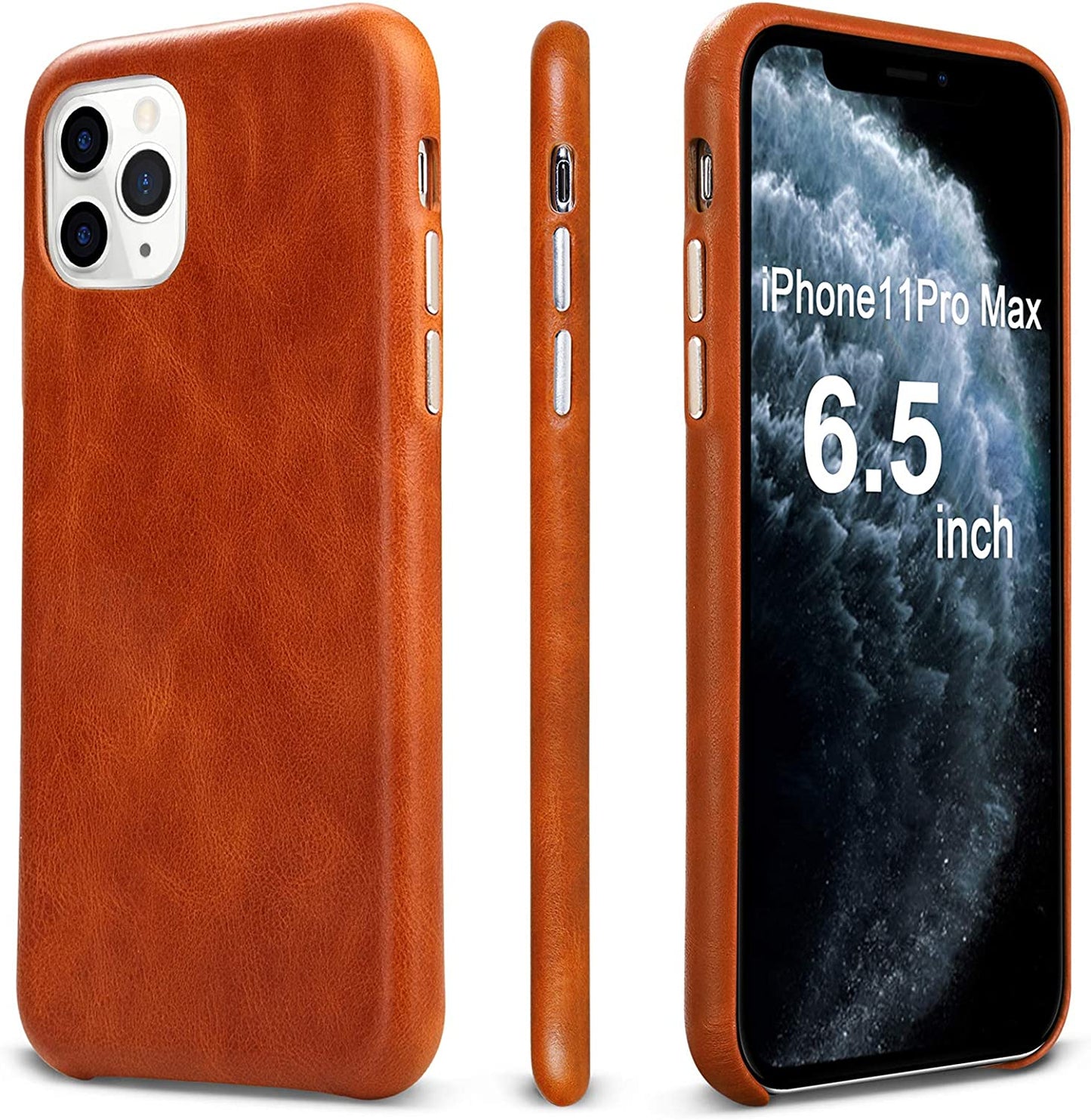 TOOVREN iPhone X Case, iPhone Xs/10 Case Genuine Leather Cover Case Protective Ultra Thin Anti-Slip Vintage Shell Hard Back Cover for Apple iPhone X/Xs 5.8'' (2018) Brown