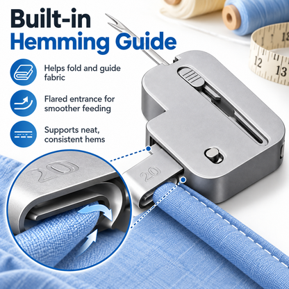TOOVREN 3-in-1 Magnetic Seam Guide for Sewing Machine, Adjustable Sewing Guide with Rolled Hem Guide and Retractable Seam Ripper, Magnetic Sewing Machine Accessories for Straight Stitching and Hemming