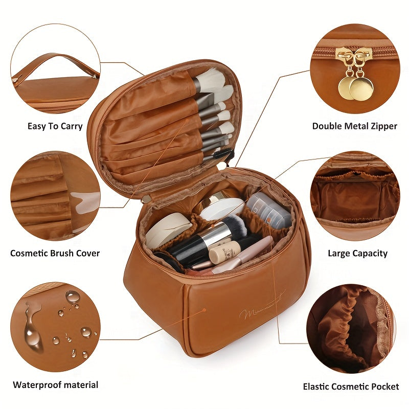 Women's Zipper Makeup Bag, Travel Storage Organizer, Toiletry Wash Bag, Simple Portable Bag