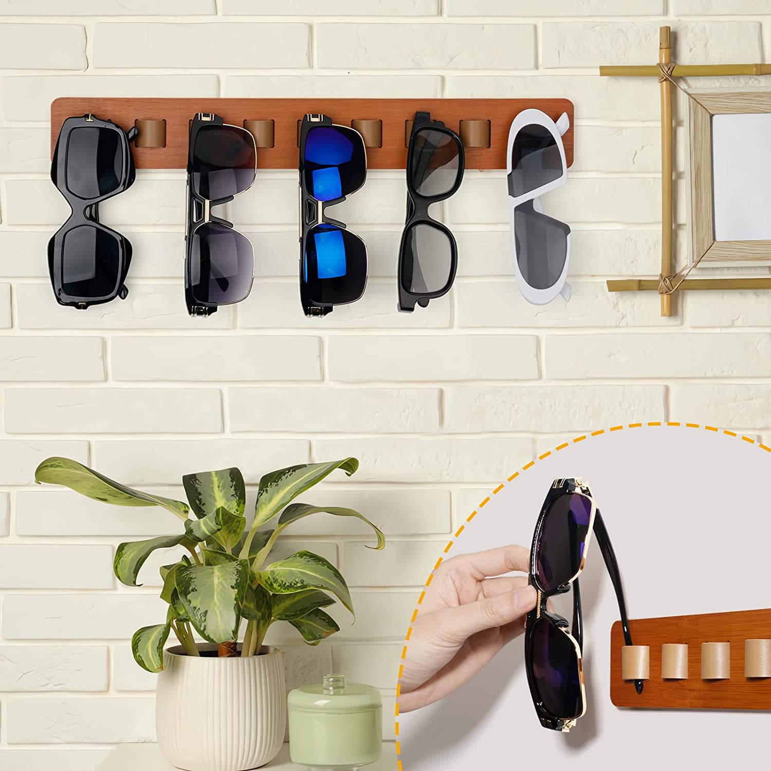 Sunglass holder for deals wall