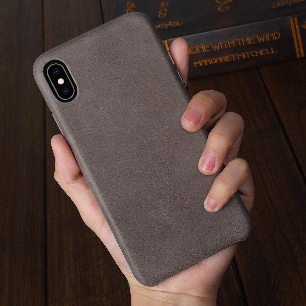 Real leather hard case for iPhone XS Max